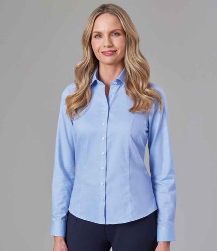 Brook Taverner Ladies Aspen Long Sleeve Oxford Shirt - SKY - 10